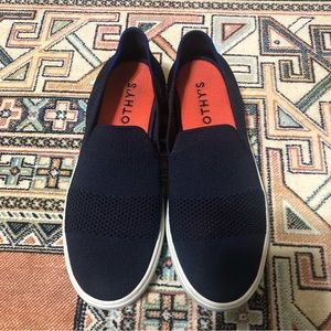 Rothy’s Navy Maritime Lattice Stitch Slip-on Sneaker